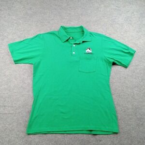 SeaWorld Polo Shirt Mens Medium Green Pocket Embroidered Theme Park Souvenir